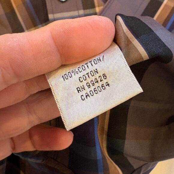 Bugatchi Dress Shirt Mens Size 2XL Brown Plaid Classic Fit Button Up Long Sleeve - Picture 7 of 11